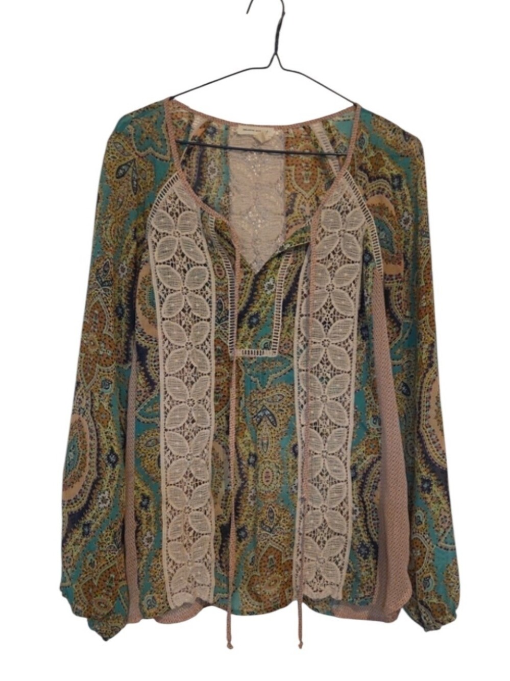 Anthropologie Meadow Rue Giada Lace Paisley Peasant Blouse